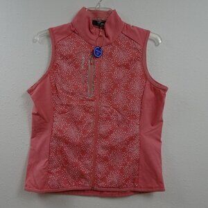 RLX Ralph Lauren Golf Vest Women's Size L Pink Full Zip Wicking Sleeveless